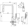 Смеситель для кухни GRANULA 8173 турмалин с выдвижным изливом 8173 TYPMALIH